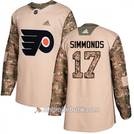 Män Ishockey Philadelphia Flyers Tröja Wayne Simmonds 17 Adidas 2017-2018 Camo Veterans Day Practice Authentic